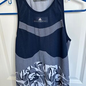 Adidas by Stella McCartney Navy and Gray Tank Top workout tank blue grey white